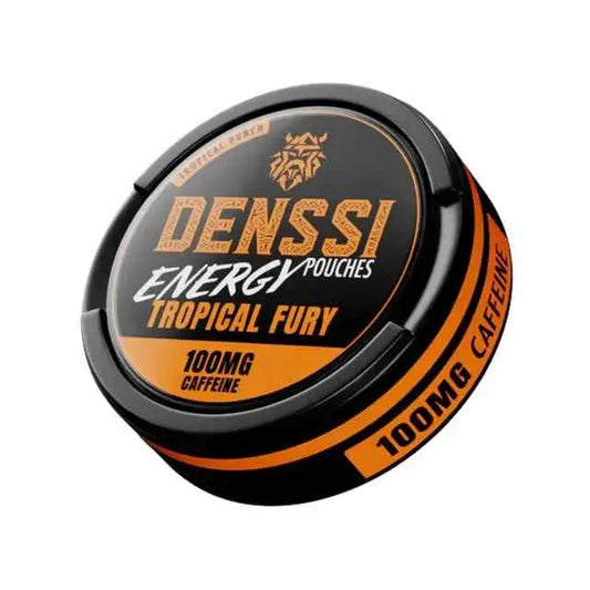 Denssi Energy Tropical Fury snus pouch with vibrant tropical flavor, part of Killa Snus upsell by Europesnus.com.