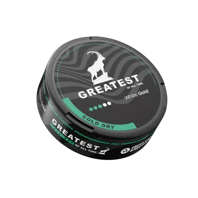 Pack of Greatest Cold Dry 8mg snus pouches from Killa Snus, featuring a sleek design and fresh tobacco flavor.