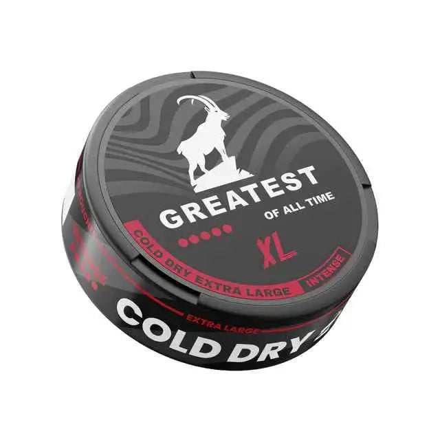 Greatest Cold Dry XL snus pouch from Killa Snus, featuring the distinctive dry, cold flavor in a large size.