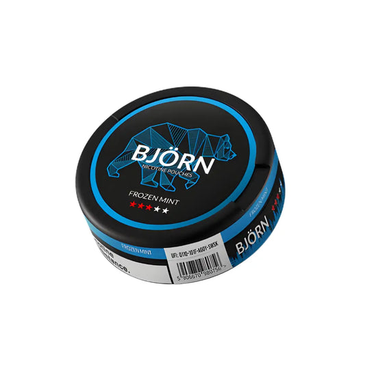 Frozen mint medium-sized Bjorn Chewing Tobacco pack from Killasnus.com, featuring mint flavor and bold packaging.