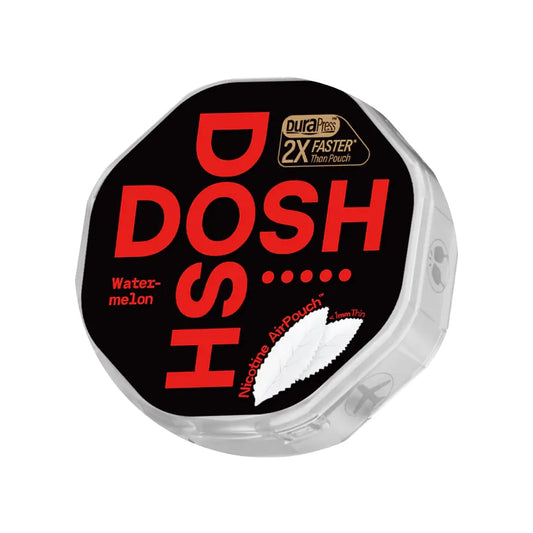 Dosh Watermelon 16mg vape cartridge from Killasnus.com showing the colorful watermelon-flavored design and branding on the packaging