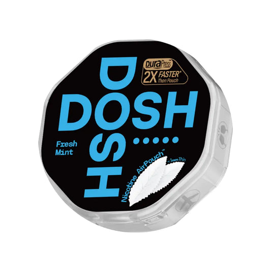 Dosh Fresh Mint 16mg vape product from Killasnus.com featuring fresh mint flavor and sleek packaging.
