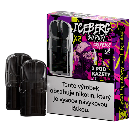 Killasnus.com Iceberg Do Pusy Pods Grape Ice flavor e-cigarette pod with grape ice design and branding in the image.