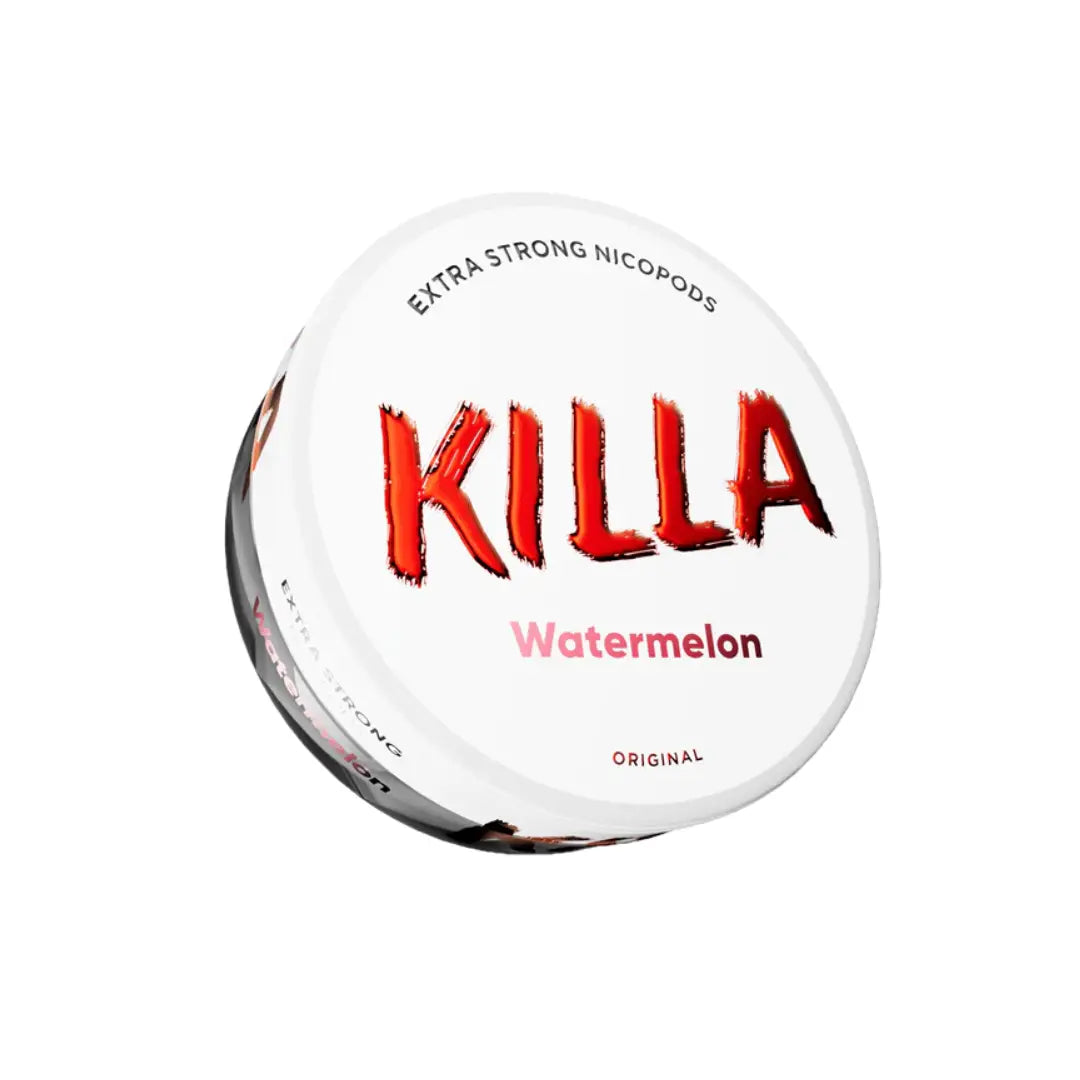 Killa Watermelon flavored e-liquid bottle from Killasnus.com, featuring a colorful label with watermelon imagery.