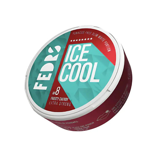 White fox with peppermint mint flavor packaging for Fedrs Ice Cool Frosty Cherry No.8 by NikoPouches.dk