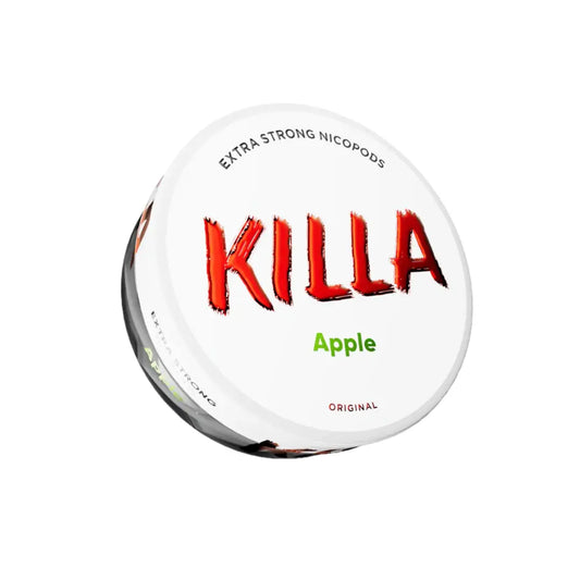 Killa Apple NikoPouches.dk pouch featuring fresh apple design with vibrant colors and detailed graphics.