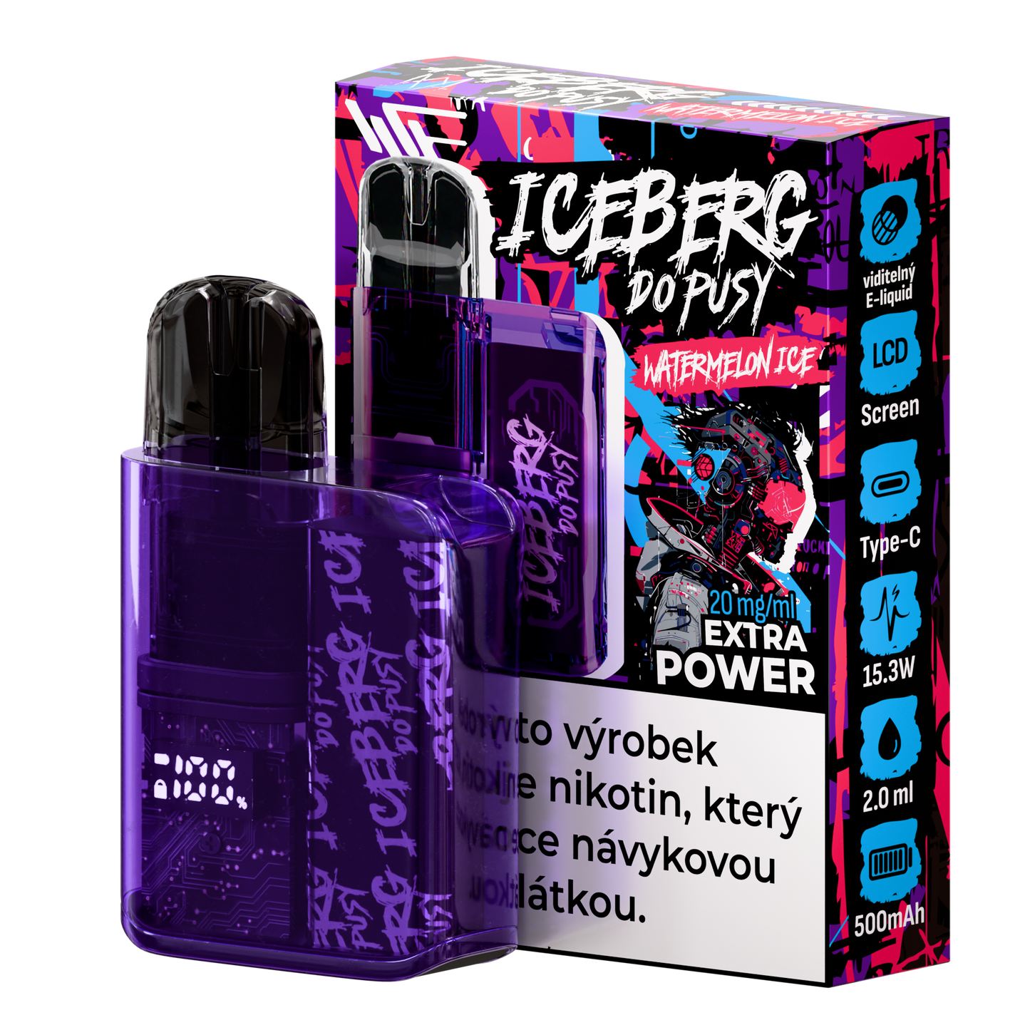 Packaging of the Iceberg Do Pusy Kit featuring a unique purple bottle with graphic design.