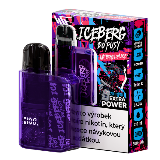 Packaging of the Iceberg Do Pusy Kit featuring a unique purple bottle with graphic design.